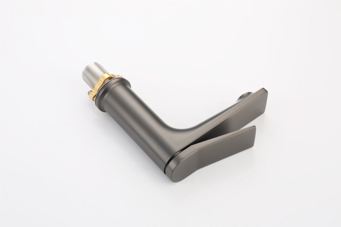 Gray Single Hole Bathroom Faucet Ohberri