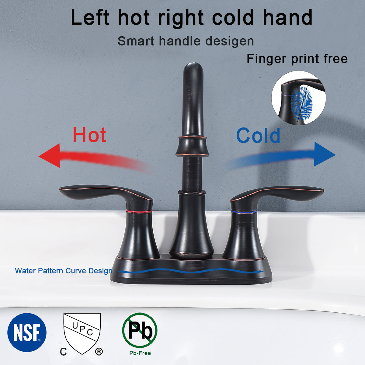 2-Handle 4-Inch Oil Rubbed Bronze Bathroom Faucet Ohberri