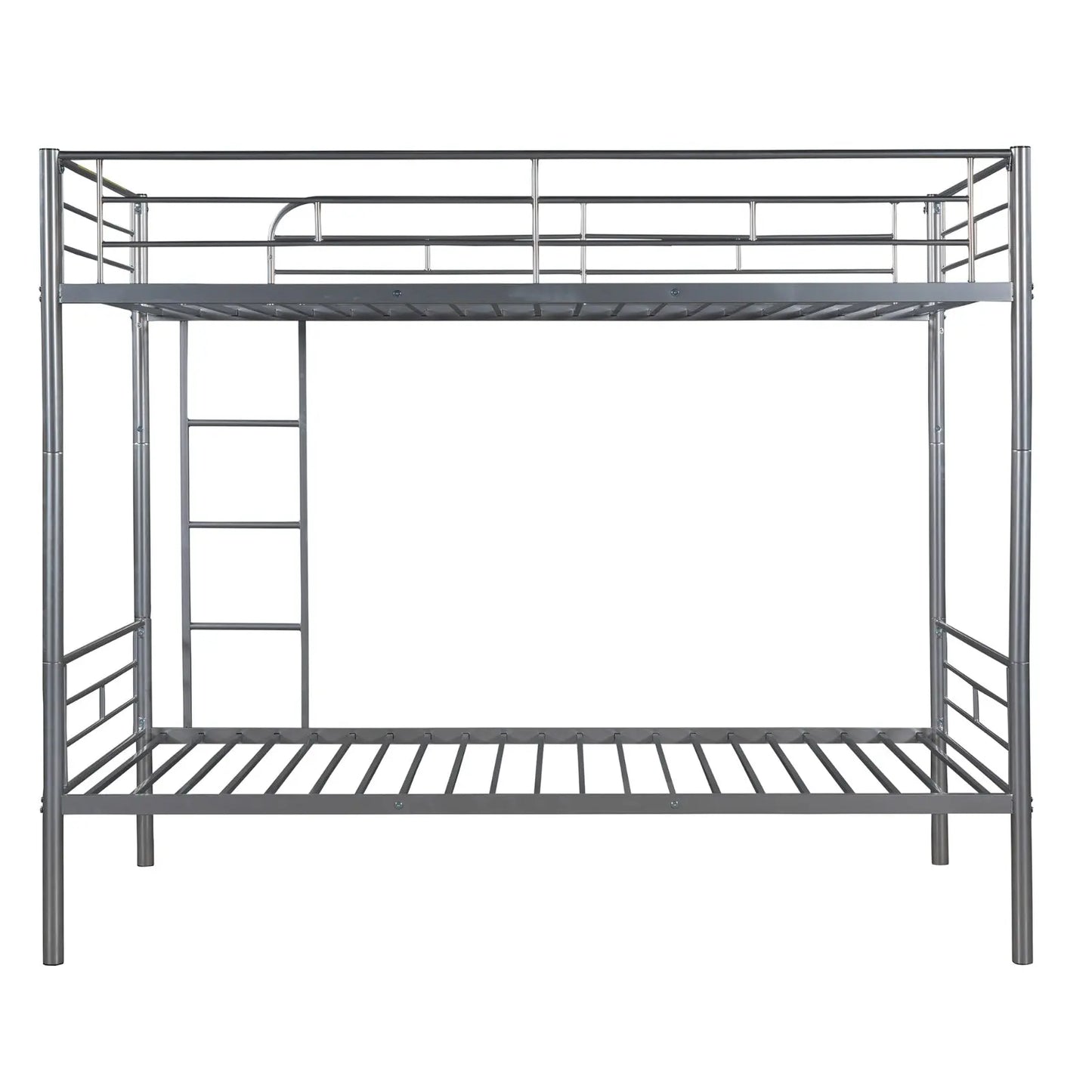 Twin Over Twin Metal Bunk Bed  Silver My Store
