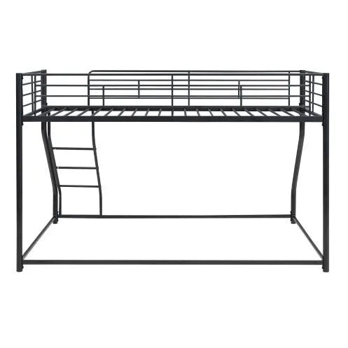 Metal Floor Bunk Bed, Twin XL Over Queen, Black My Store