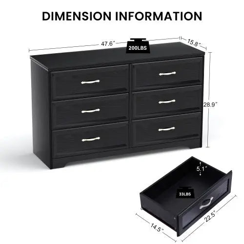 Chipboard 6 Drawer Dresser My Store