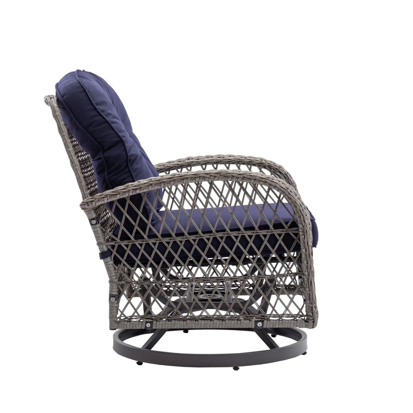 3pc Outdoor Swivel Rocker Patio Chairs 360 Rocking Set With Thick Cushions My Store