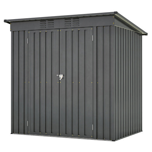 6 X 4 Ft Outdoor Storage Shed- Black Inkedjoy
