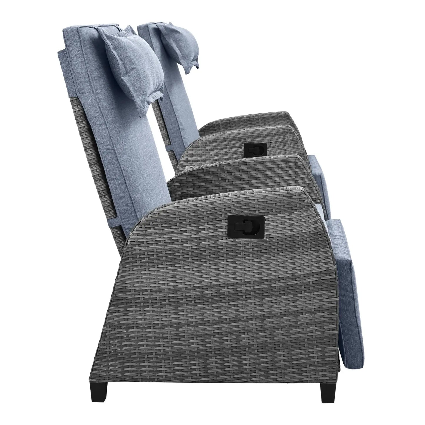 U Style Outdoor Rattan 2-Person Set W  Coffee Table For Courtyard My Store