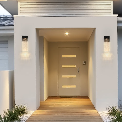 Outdoor Waterproof Transparent LED Crystal Wall Light Supports Many Types Of Bulb-2 Packs Inkedjoy