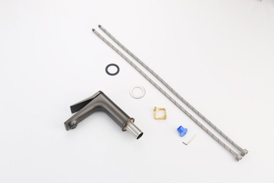 Gray Single Hole Bathroom Faucet Ohberri