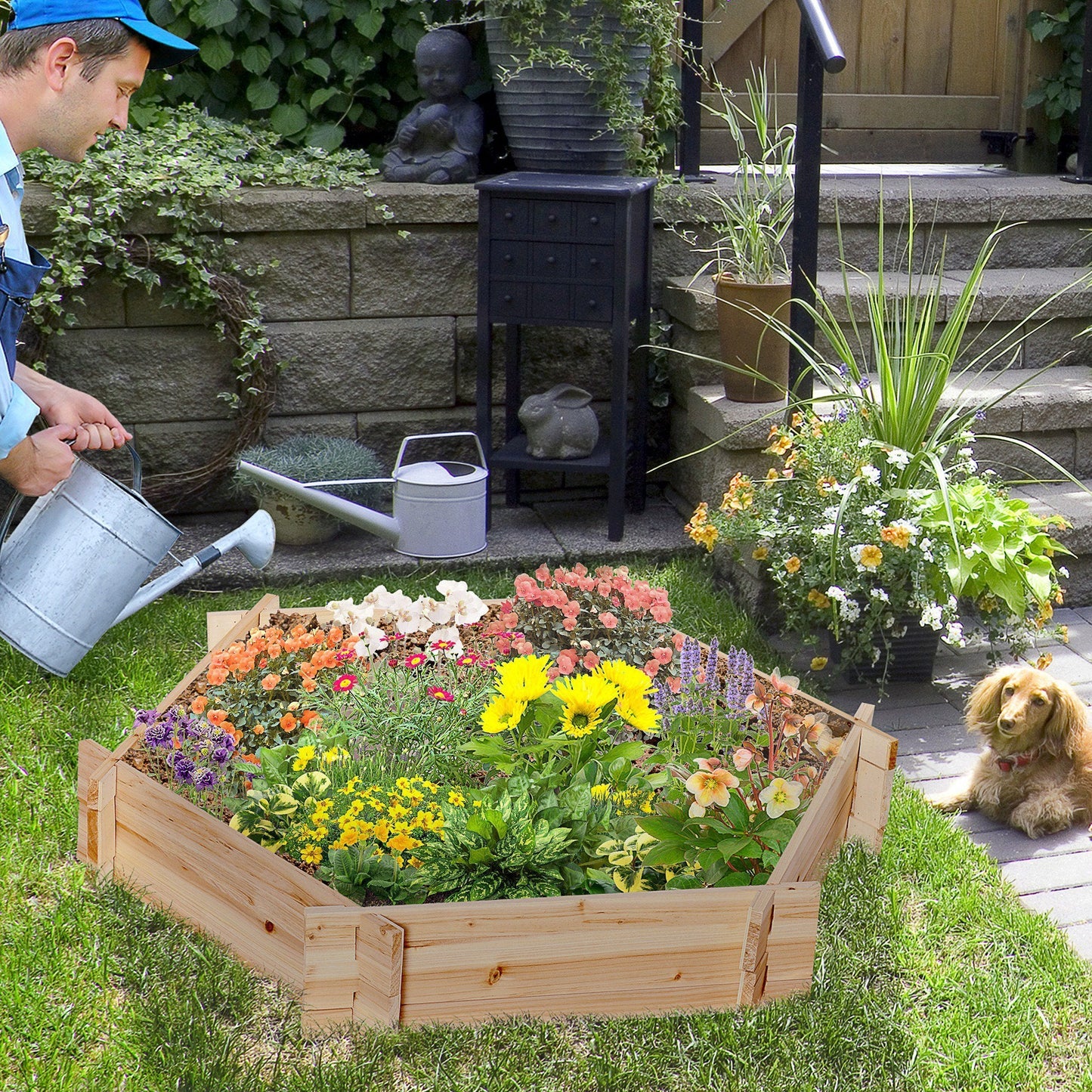 Screwless Raised Garden Bed, Hexagon Planter Box Inkedjoy
