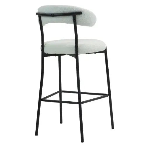 26 Counter Height Bar Stools Teddy Fabric Cover Kitchen Island Counter Bar Stool With Black Powder Coating Base And Footrest My Store