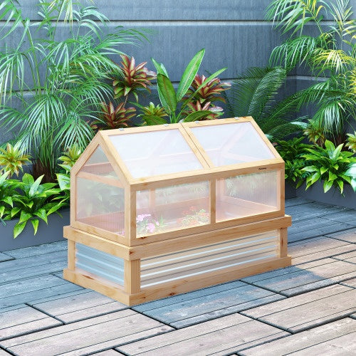 Outsunny Raised Garden Bed With Polycarbonate Greenhouse My Store