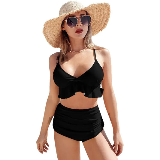 Sexy Suspender Two-Piece Bikini Swimsuit Inkedjoy