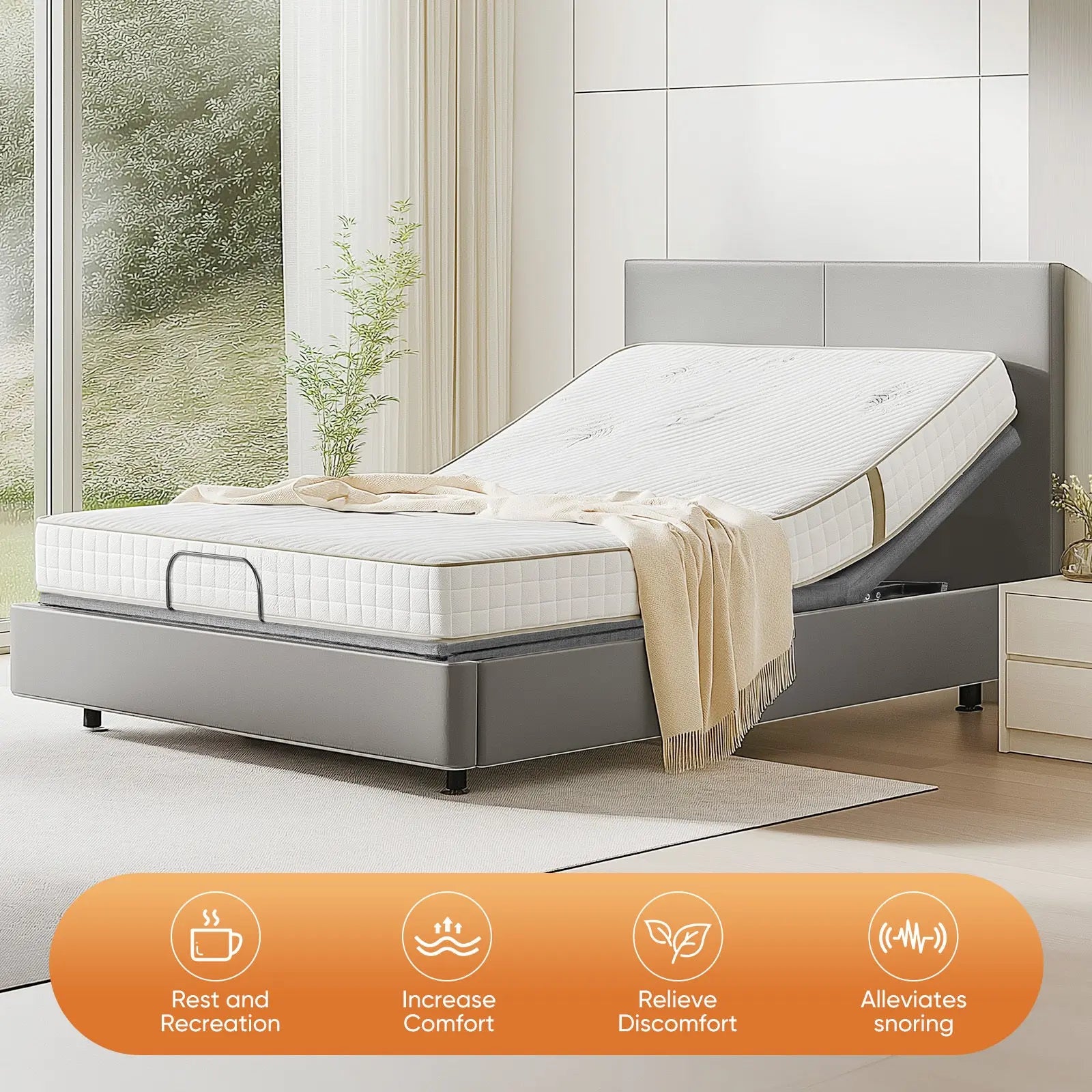 Electric Bed Fully Functional Bed Frame With Wireless Remote Control My Store