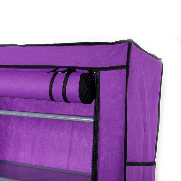 10 Layer 9-grid Non-woven Fabric Shoe Cabinet Purple Inkedjoy