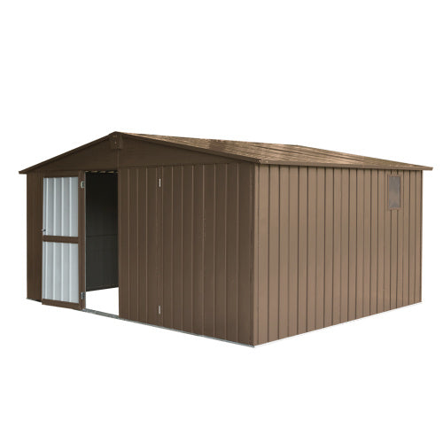 11 X 12.5  With Galvanized Steel Frame & Windows- Brown Inkedjoy