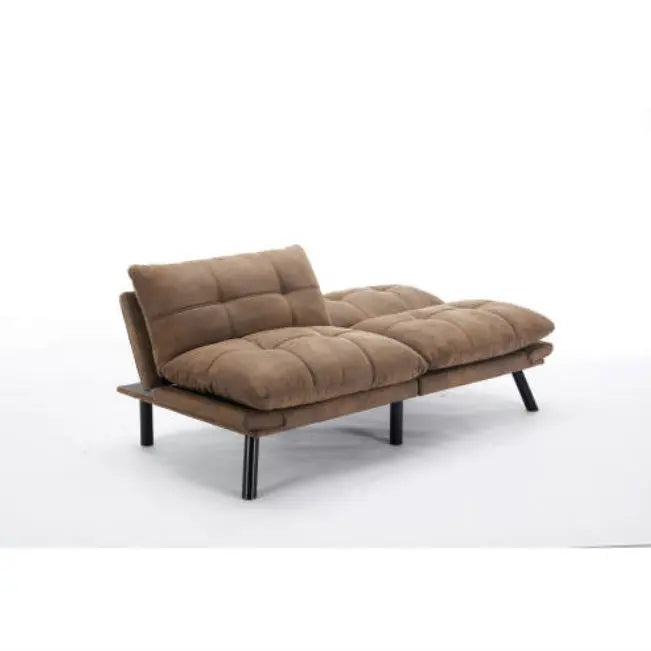 Leatehr Feeling Brown Convertible Folding Modern Sofa Bed My Store