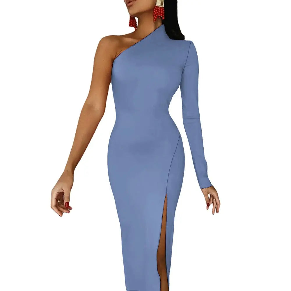 Half Sleeve Slit Dress Inkedjoy