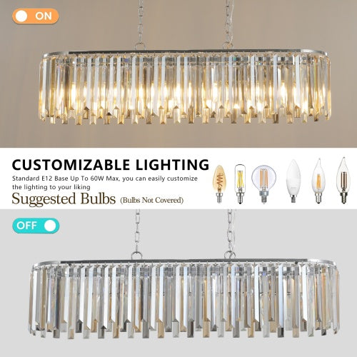 Modern Oval Crystal Chandelier Luxury Home Decor Fixtures Inkedjoy