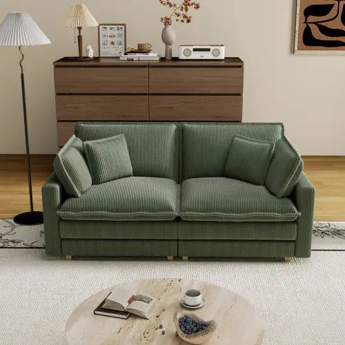 Deep Seat, 4 Pillow, Modern Sofa My Store