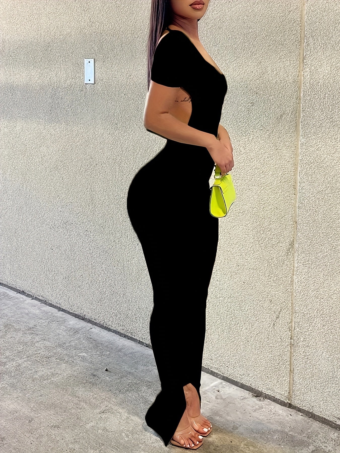 Solid Split Bodycon Jumpsuit for Women - Stylish & Durable Ohberri