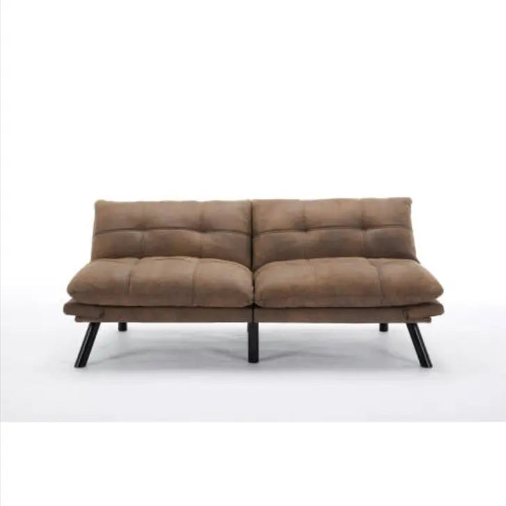 Leatehr Feeling Brown Convertible Folding Modern Sofa Bed My Store