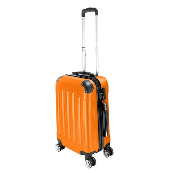 3-in-1 ABS Trolley Case 20 Inches, 24 Inches, 28 Inches Orange Inkedjoy