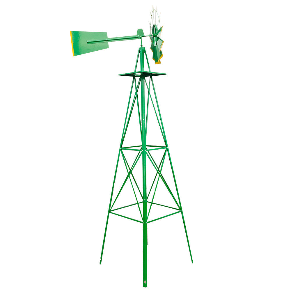 8FT Weather Resistant Yard Garden Windmill Green My Store