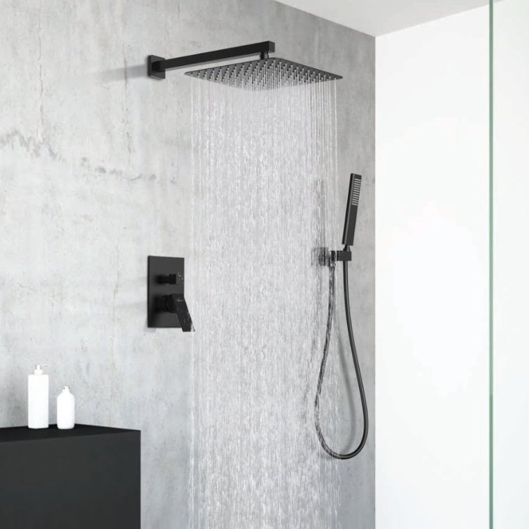 Matte Black 12 Inch Rain Shower Head And Handheld Inkedjoy