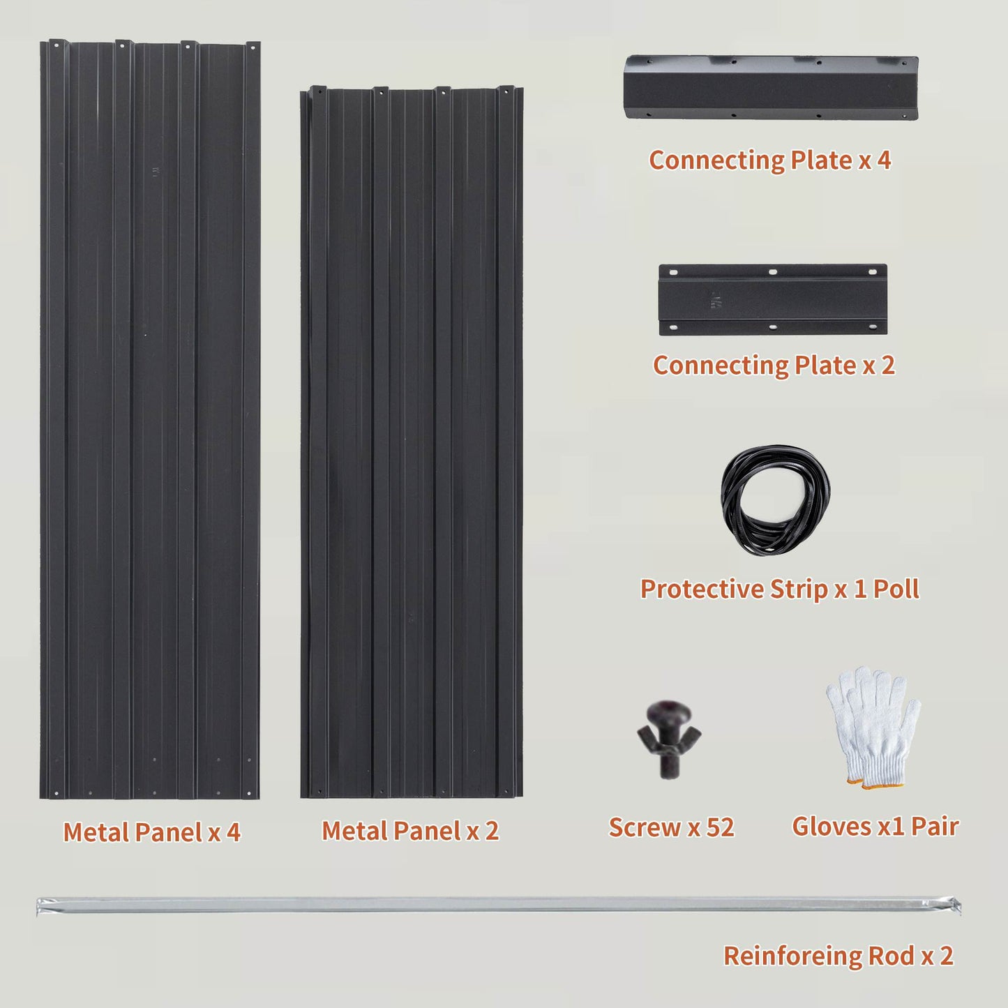 Outdoor Galvanized Raised Garden Bed Kit, Black Rectangle Planter Inkedjoy