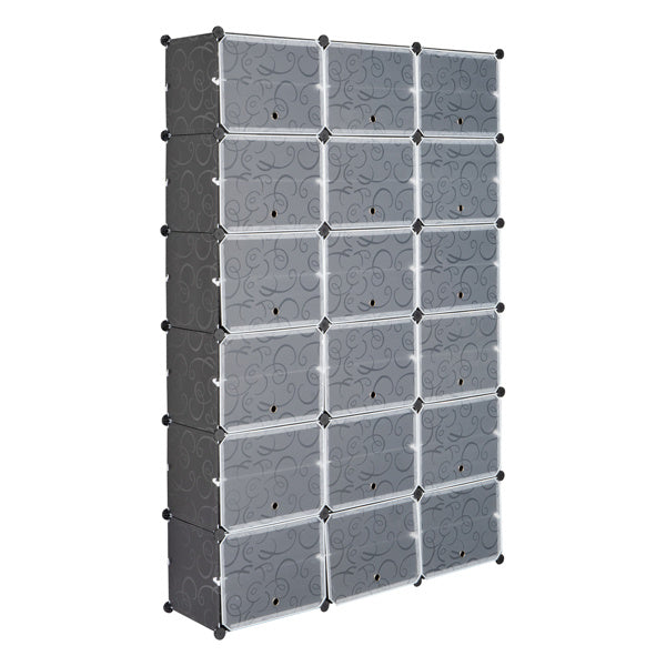 3 Rows, 12 Layers, 36 Compartments Plastic Shoe Box Storage Rack Inkedjoy