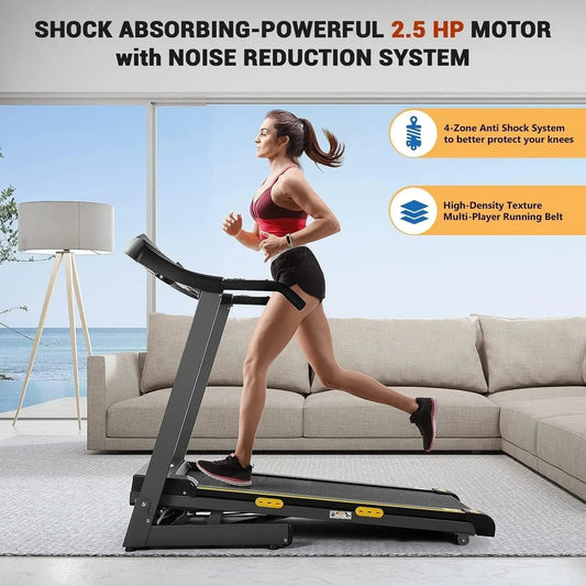 Treadmill with Auto Incline Folding Electric Running Machine 17'' Electric Treadmills 2.5HP/8.5MPH with 15 Training Programs Ohberri