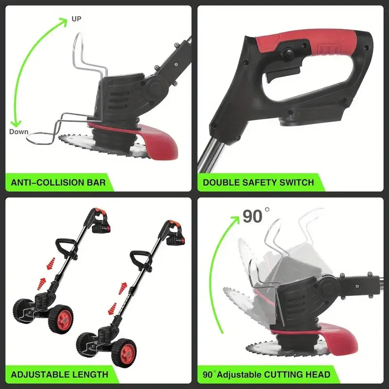 2025 Upgraded 24V Cordless Electric Weed Eater Lawn Edger Grass String Trimmer Cutter Mower For Yard Maintenance & Garden Care - Ohberri