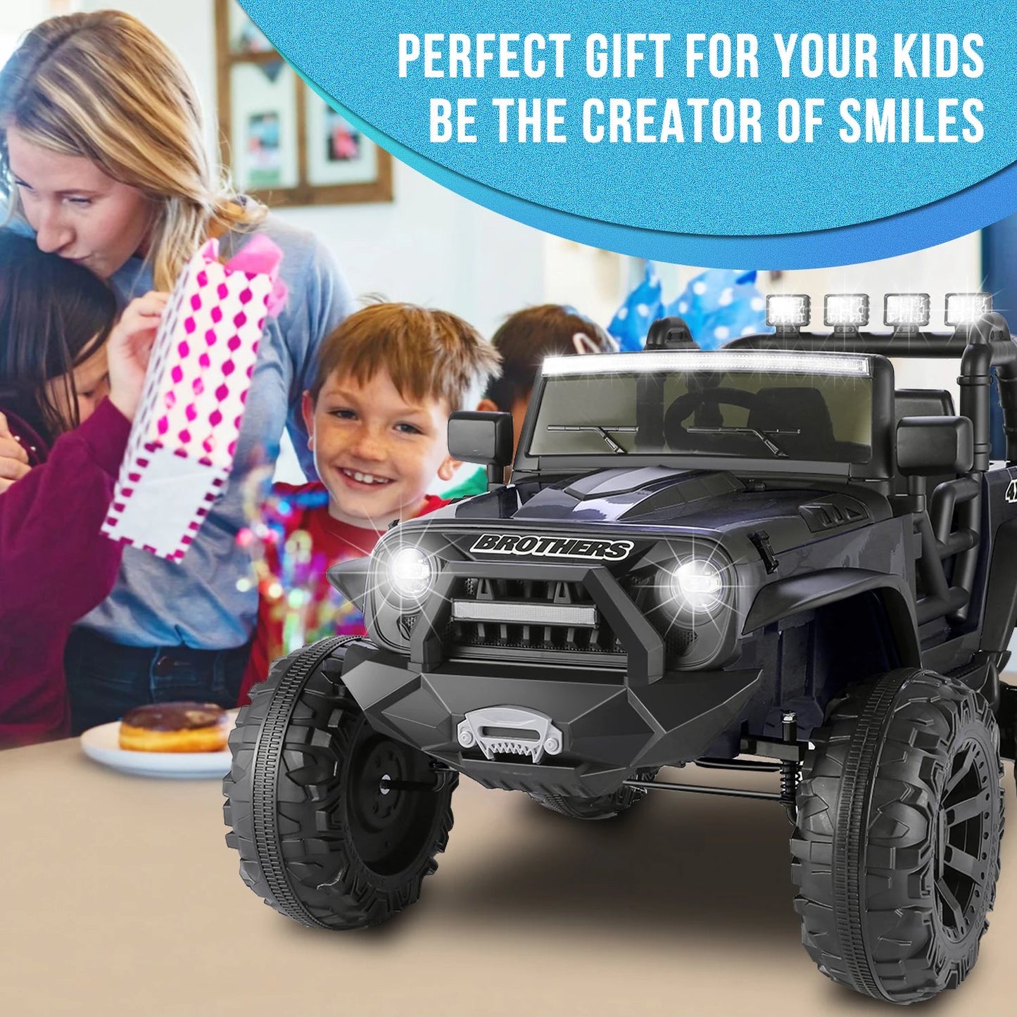 2 Seater Ride on Car with Remote Control - 24V Battery Powered Electric Truck for Kids Ohberri