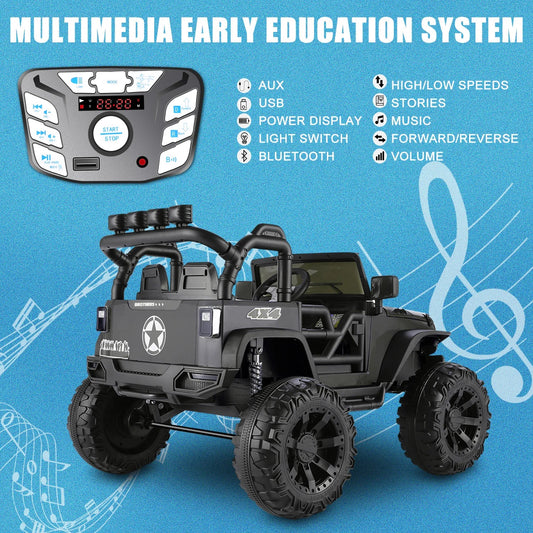 2 Seater Ride on Car with Remote Control - 24V Battery Powered Electric Truck for Kids Ohberri