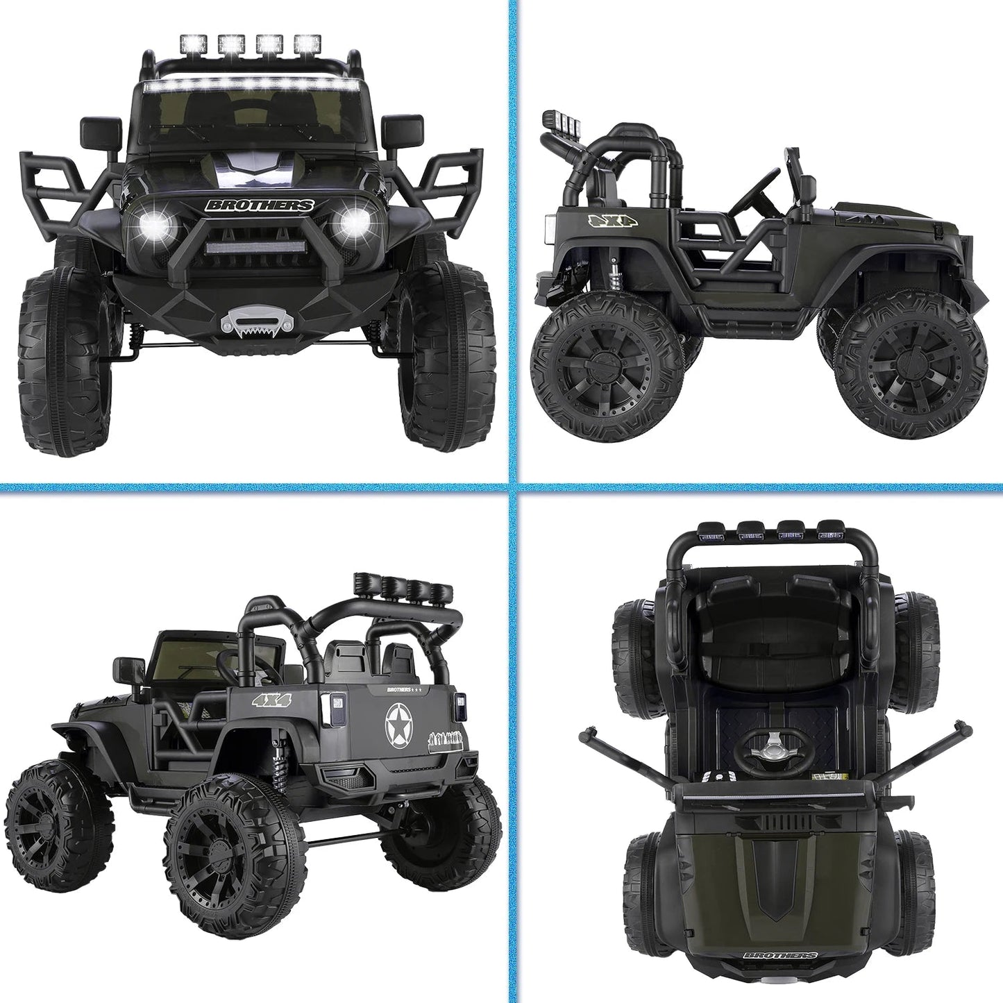 2 Seater Ride on Car with Remote Control - 24V Battery Powered Electric Truck for Kids Ohberri