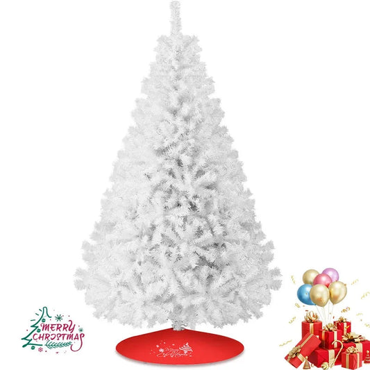 White Christmas Tree with Metal Base – Fluffy PVC 1000 Branches Ohberri
