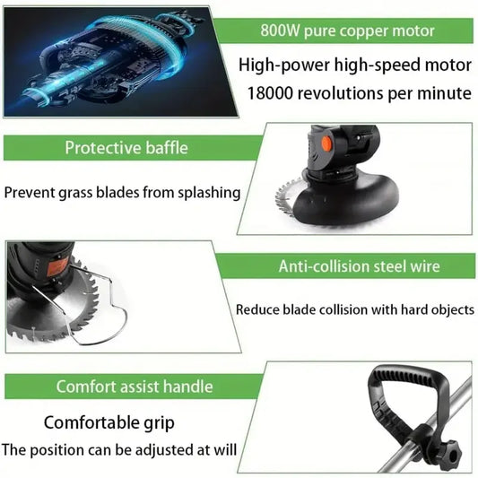 2025 Upgraded 24V Cordless Electric Weed Eater Lawn Edger Grass String Trimmer Cutter Mower For Yard Maintenance & Garden Care - Ohberri