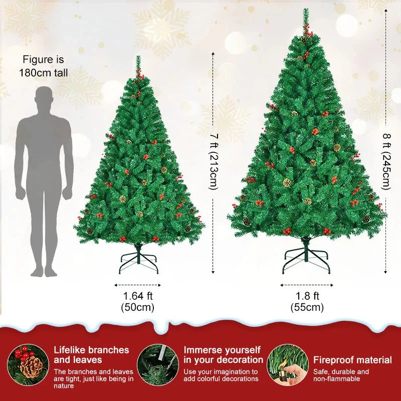 Classic Pine Tree 7FT/8FT Pre-Artificial Christmas Tree Ohberri