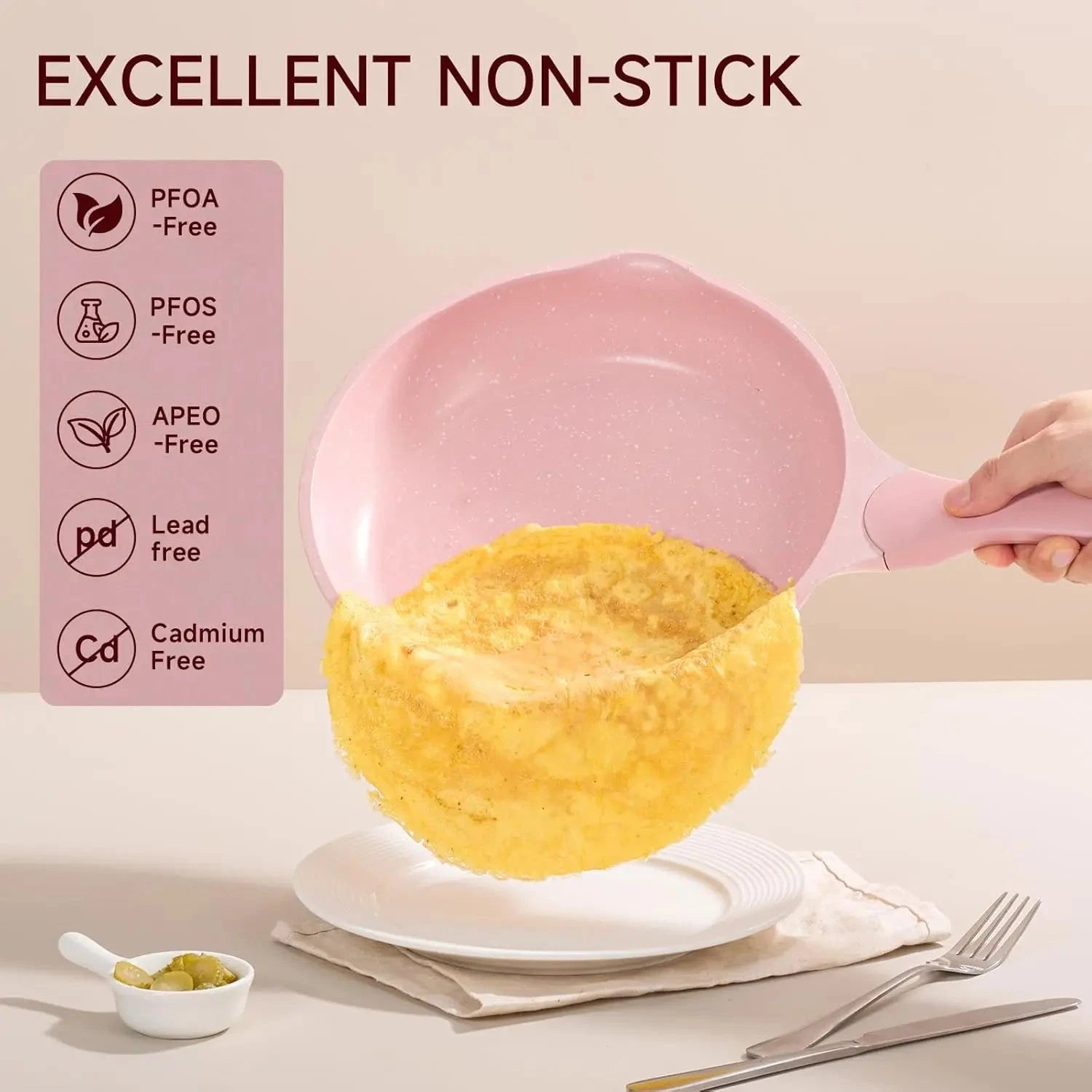 Pink Pots and Pans Set Nonstick 23pcs Induction Ohberri