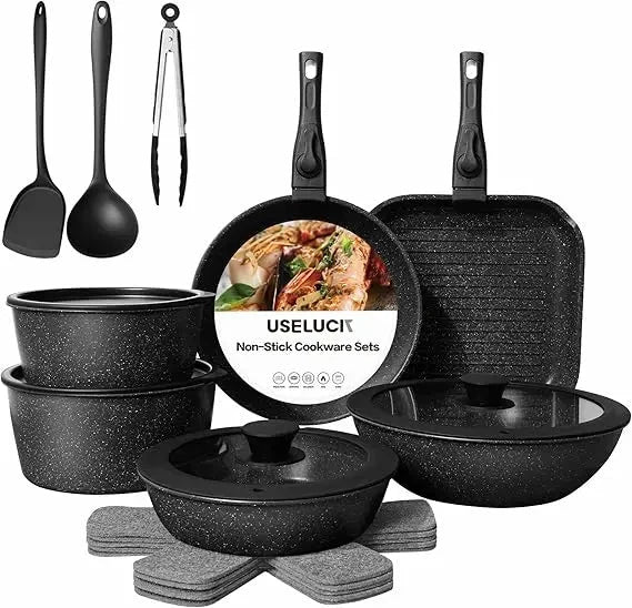 20 Pcs Pots and Pans Set Non Stick, Ceramic Cookware Set Detachable Handle Ohberri