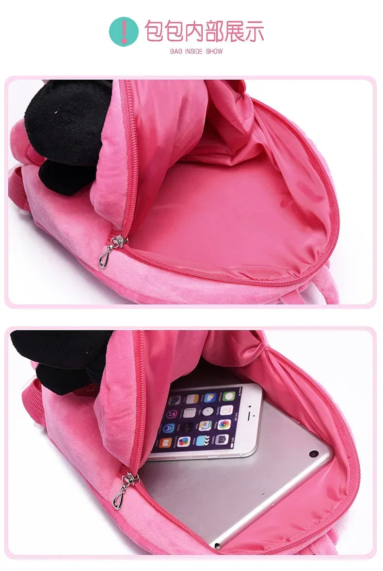 Hello Kitty KT Mickey Mouse Cat Cartoon PP Cotton Short Plush Doll Kindergarten Children Backpack Boys Girls Schoolbag - Ohberri