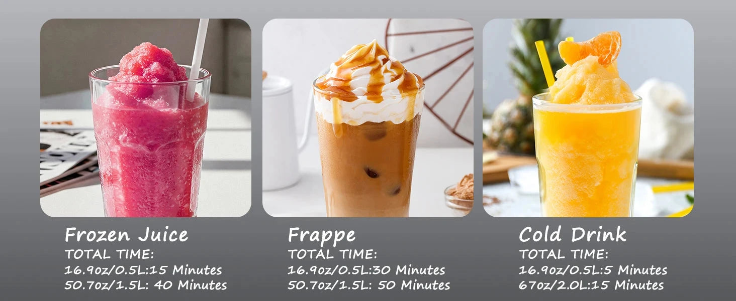 Slushie Machine with Self-Cleaning Function No Ice Needed 7 Preset Programs Ohberri