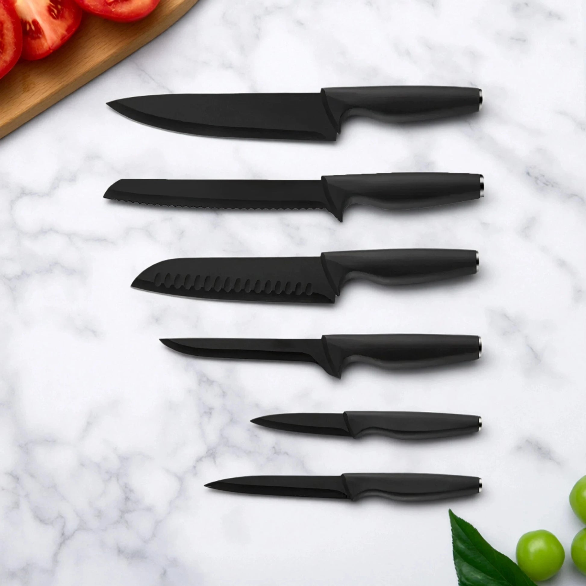 15-piece kitchen stainless steel knife set with knife holder Ohberri