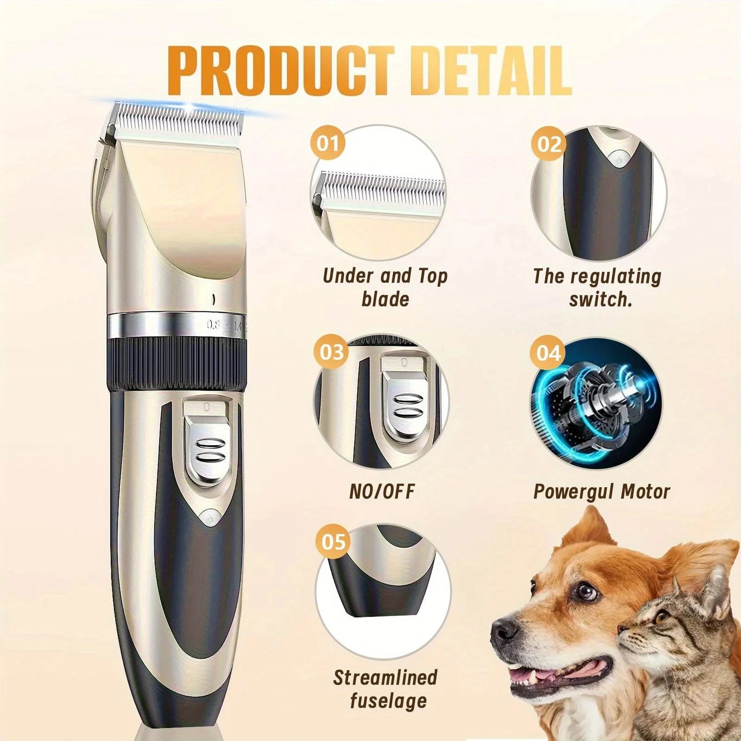 Professional Wireless Electric Pet Grooming Kit Ohberri