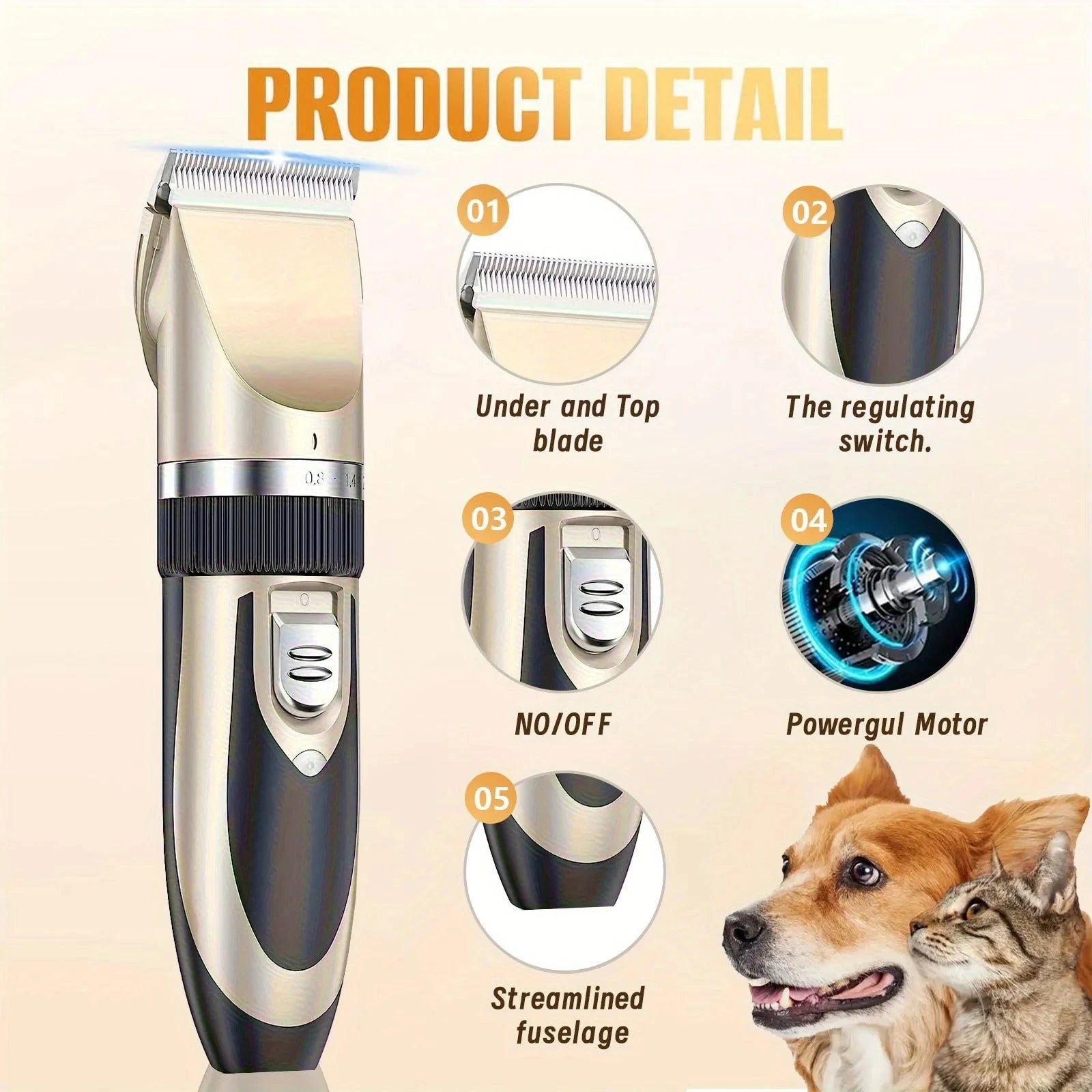 Professional Wireless Electric Pet Grooming Kit Ohberri