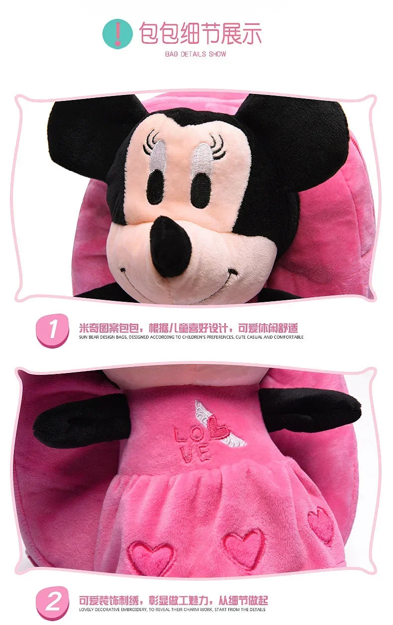Hello Kitty KT Mickey Mouse Cat Cartoon PP Cotton Short Plush Doll Kindergarten Children Backpack Boys Girls Schoolbag - Ohberri