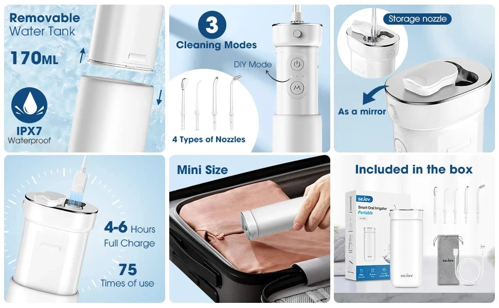 Oral Irrigator Water Flosser Portable Ohberri