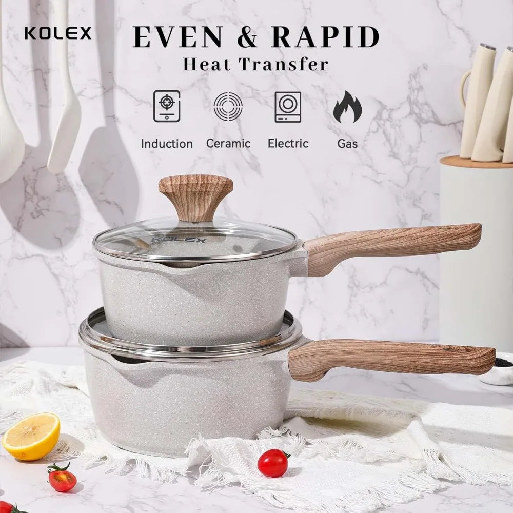 10-Piece Copper Pan Luxury Induction Cookware Set, Non-Stick, 21.5 x 11.5 x 11 Ohberri