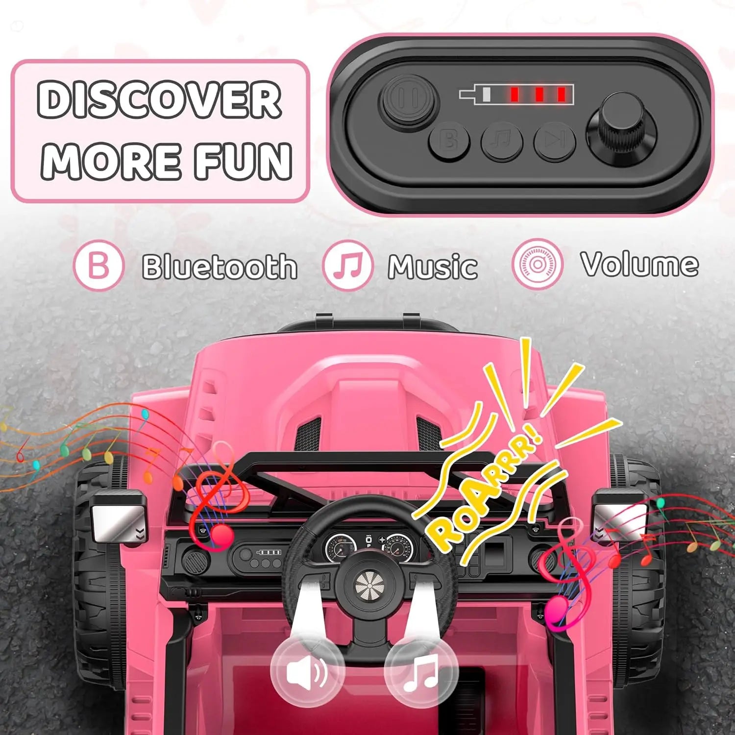 12V Ride On Truck Car with Remote Control with Bluetooth Music - Ohberri