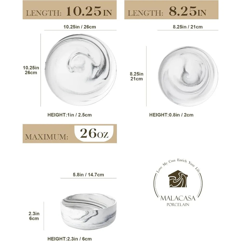 12 pieces porcelain dinnerware sets Ohberri