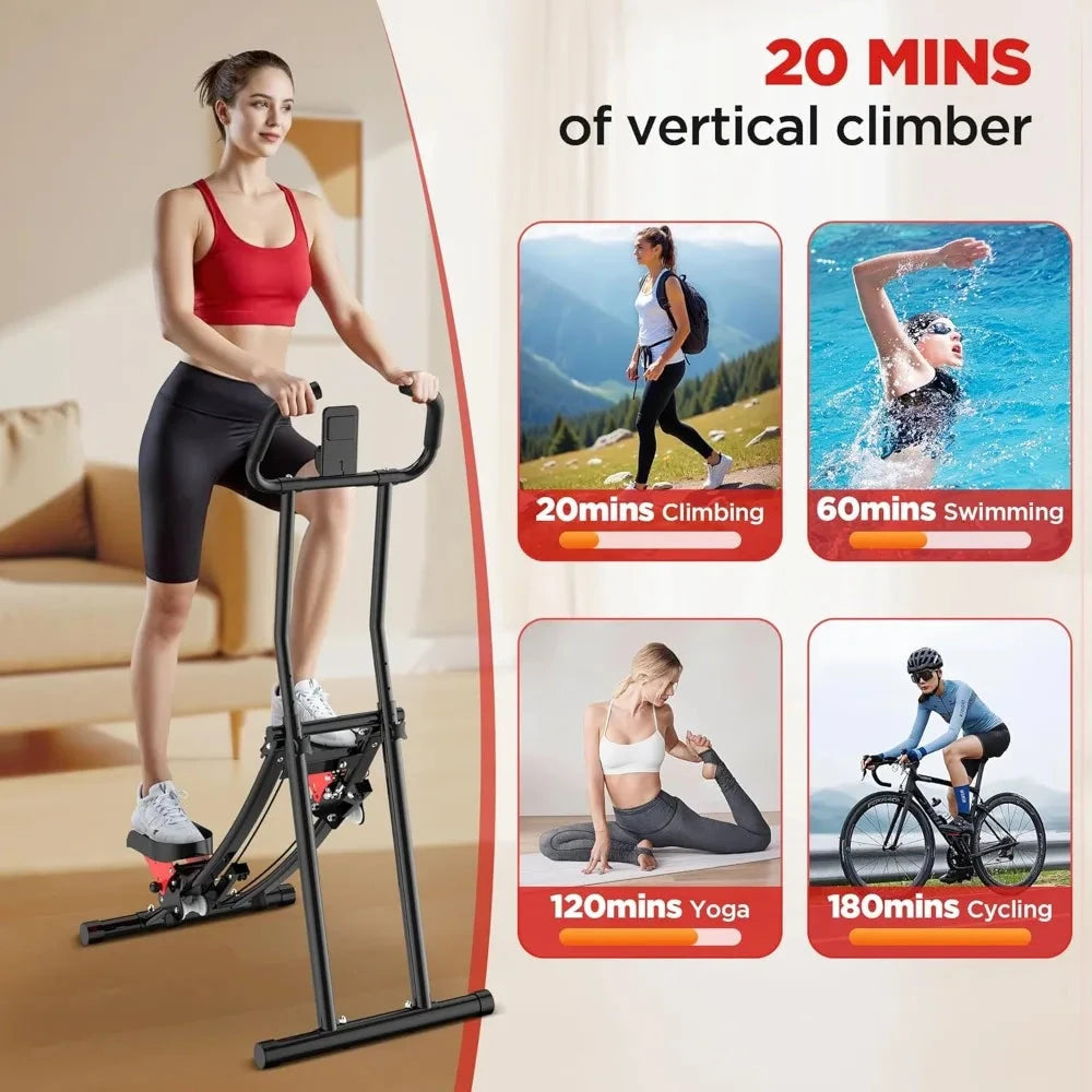 "Compact Home Stair Climber for Full-Body Workout with Adjustable Handlebar and Pedals" Ohberri