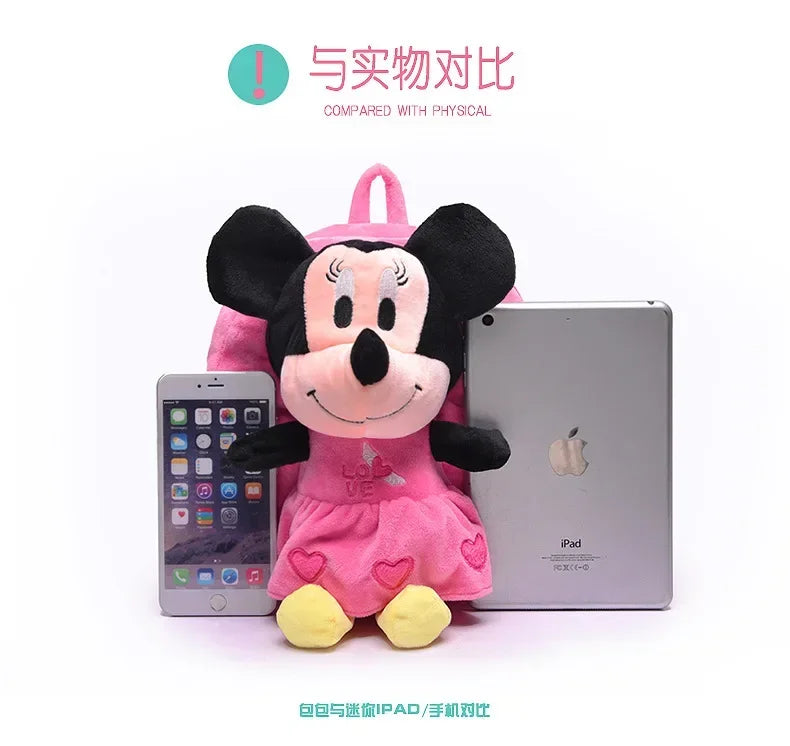 Hello Kitty KT Mickey Mouse Cat Cartoon PP Cotton Short Plush Doll Kindergarten Children Backpack Boys Girls Schoolbag - Ohberri